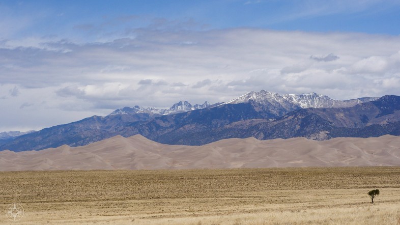 Great Sand Dunes National Park, sand field, dune field, tallest dunes of north america, snow-capped Sangre de Cristo mountain peaks