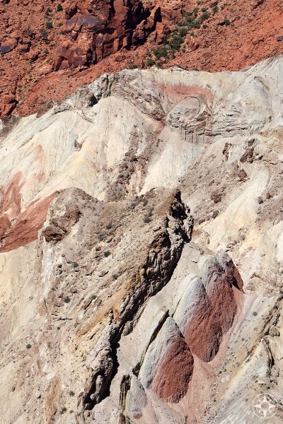 Detail of colorful and otherworldly Upheaval Dome Canyonlands National Park.