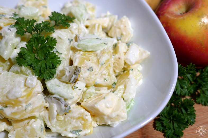 Best Northern German Potato Salad with apple and cucumber - Happier Place
