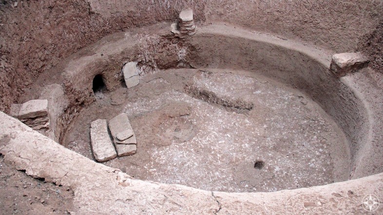 Kiva, an underground ceremonial room built by the Ancestral Pueblo people in Mesa Verde, Colorado.