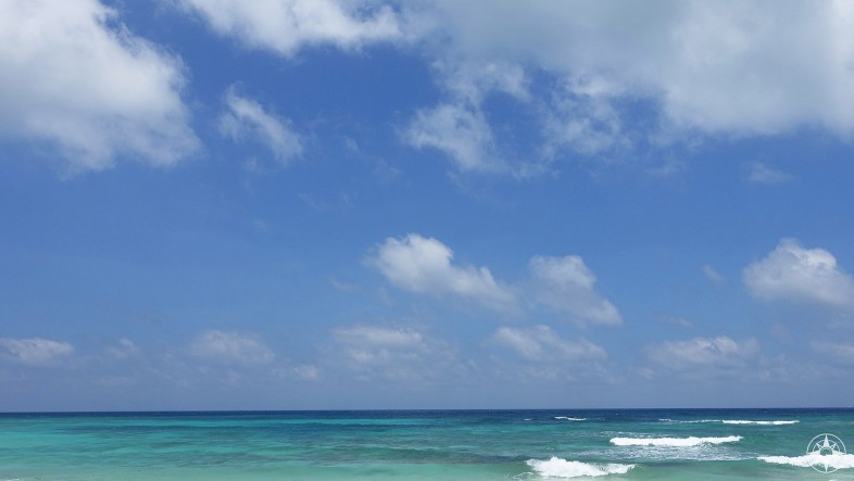 The Caribbean Sea on the east coast of the Yucatan Peninsula.