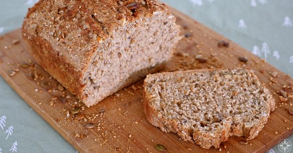 Bake at home Mehrkorn Blitzbrot, easy, super fast delicious, multi-grain, multi-seed, wholewheat, authentic German bread recipe by Happier Place