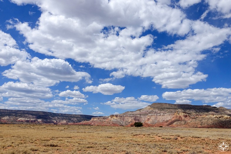 Big sky, vast land and dramatic rock formations: Ghost Ranch, New Mexico.