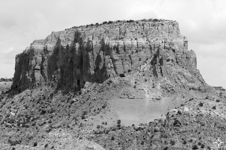 Intricate rock formations of Ghost Ranch invite black and white photography like Ansel Adams created...