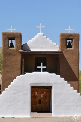 Taos Pueblo Church - famously photographed by Ansel Adams without color