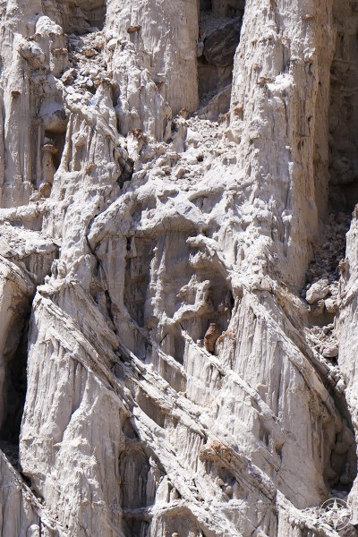 Detail of white rock formation in Plaza Blanca, New Mexico.
