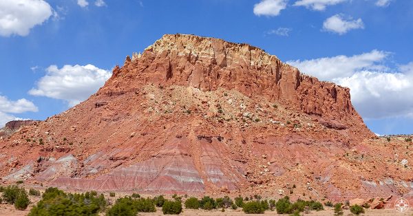 Red rock formation on the Road to Ghost Ranch New Mexico