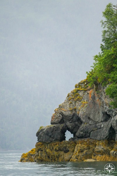 Rock hole, looking rock, cove, inlet, Kachemak Bay, Alaska