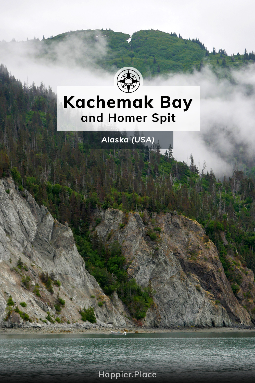 Kachemak Bay and Homer Spit, Alaska, USA, cliffs, forest, cloud