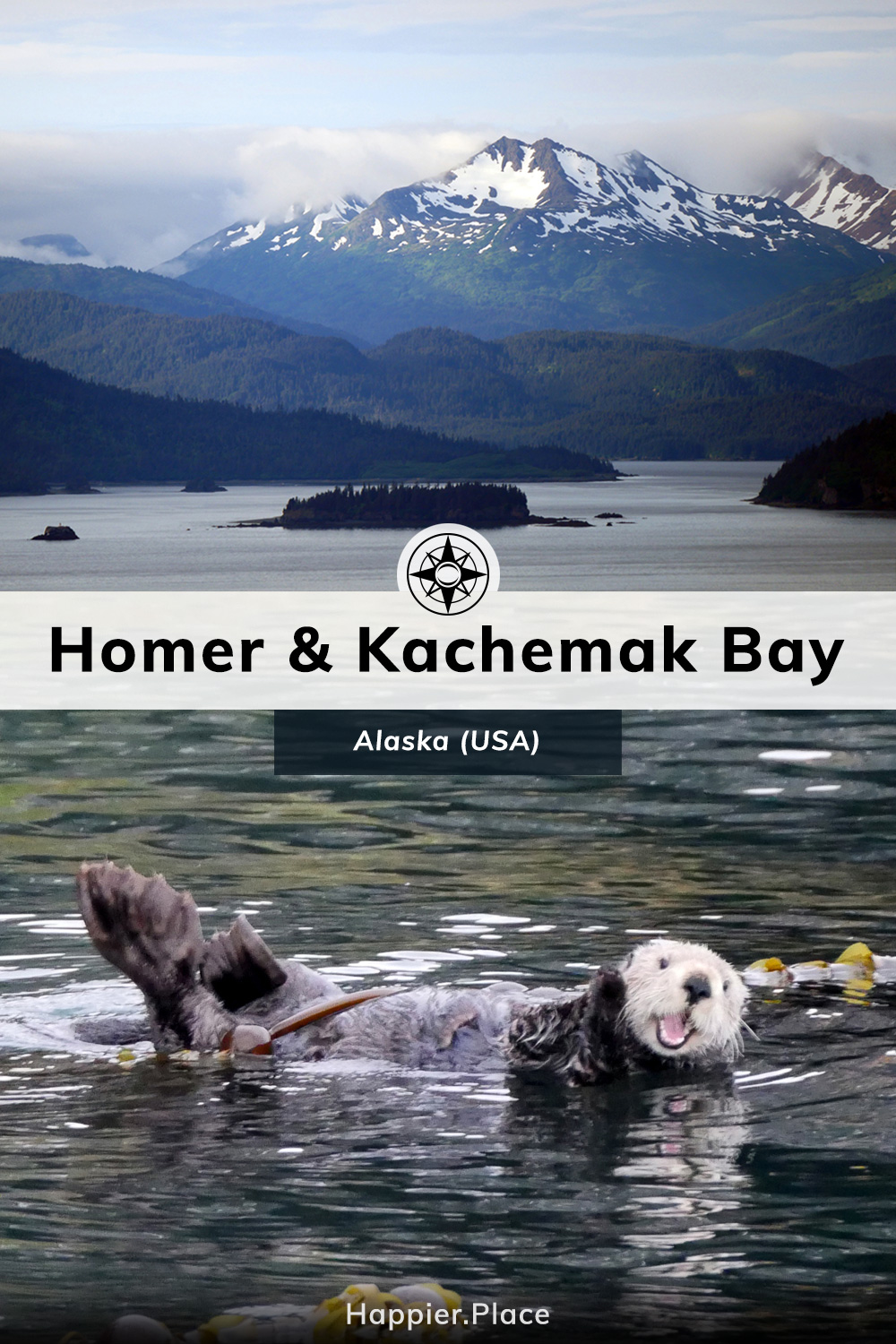 Kachemak Bay and Homer, Alaska, mountains, islands, sea otter