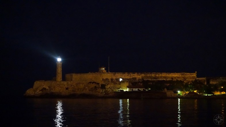 The Lighthouse Faro del Castillo del Morro at night, Cuba