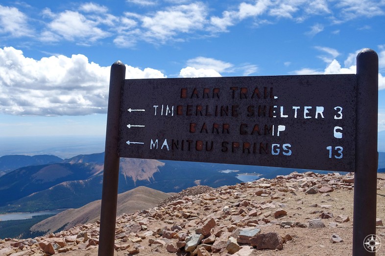 Hiking Trails sign, Pikes Peak, Manitou Springs, Colorado