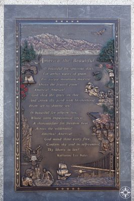 Lyrics of America The Beautiful on the top of the mountain that inspired the song