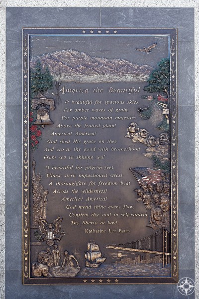 Lyrics of America The Beautiful on the top of the mountain that inspired the song