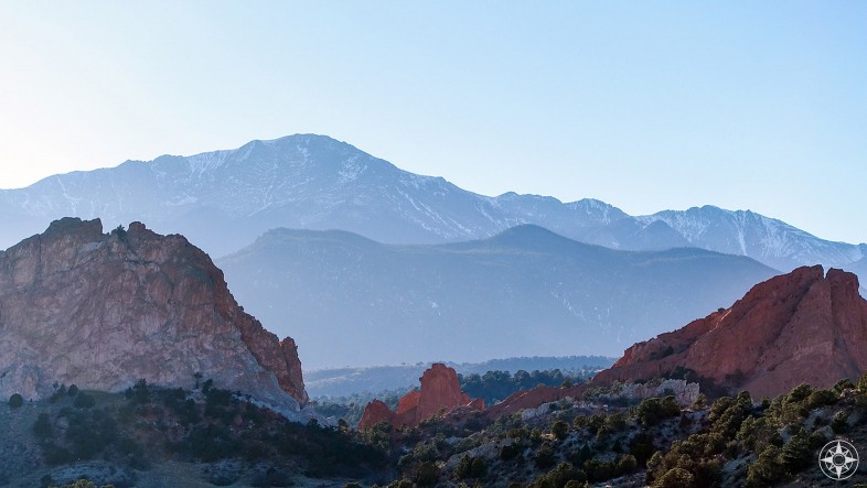 You can see Pikes Peak from the nearby Garden of the Gods.