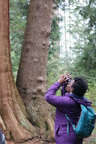 Educator, advocate, organizer, Black in National Parks Week founder, National Parks Conservation Association council member Nicole Jackson birding in Vancouver.