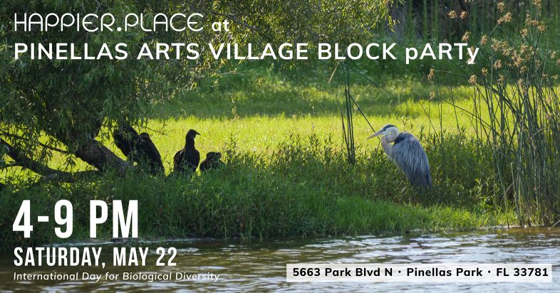 Happier Place Pop-Up Shop, Pinellas Arts Village, Pinellas Park, May 22, 2021, great blue heron and vultures