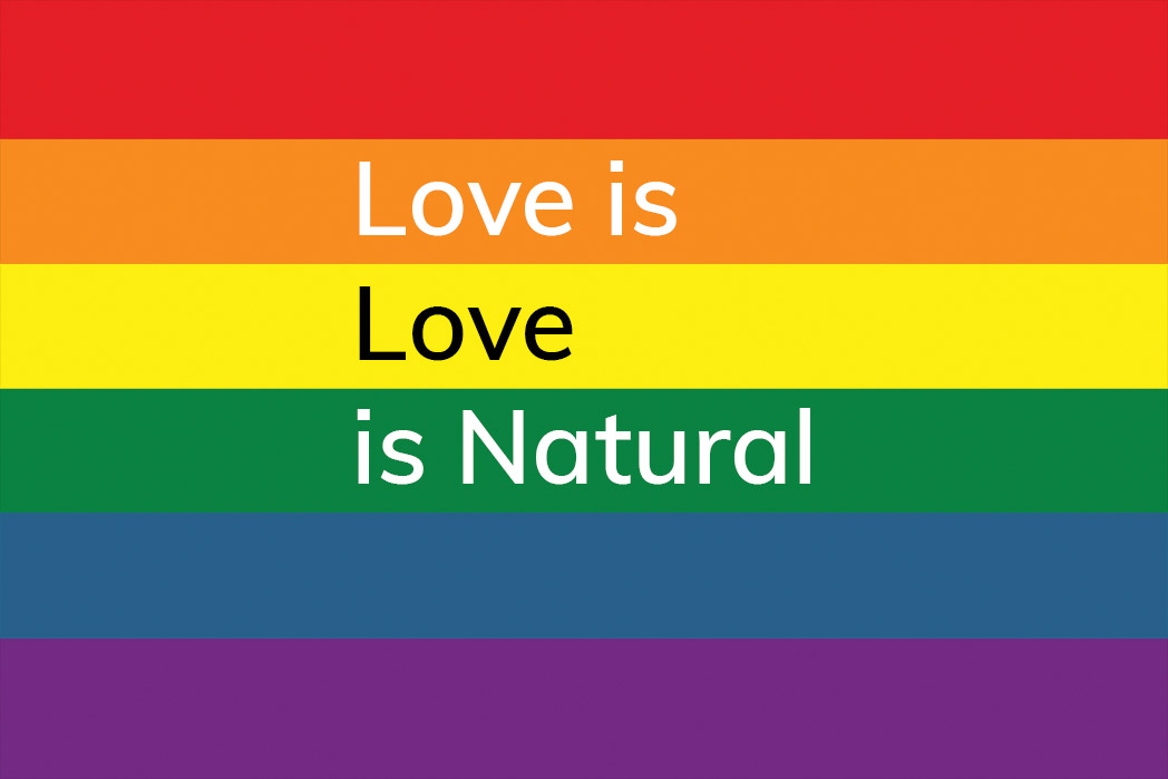 love is love is natural, happier place, card, pride rainbow, txt222