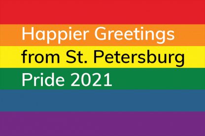 Happier greetings from St. Petersburg Pride 2021, Happier Place postcard, txt224