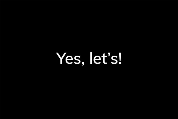 Yes, let's! - HappierPlace txt216 black