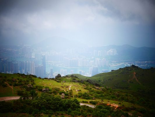 Hong Kong seen from Tai Mo Shan Mountain through haze - Julien Heron