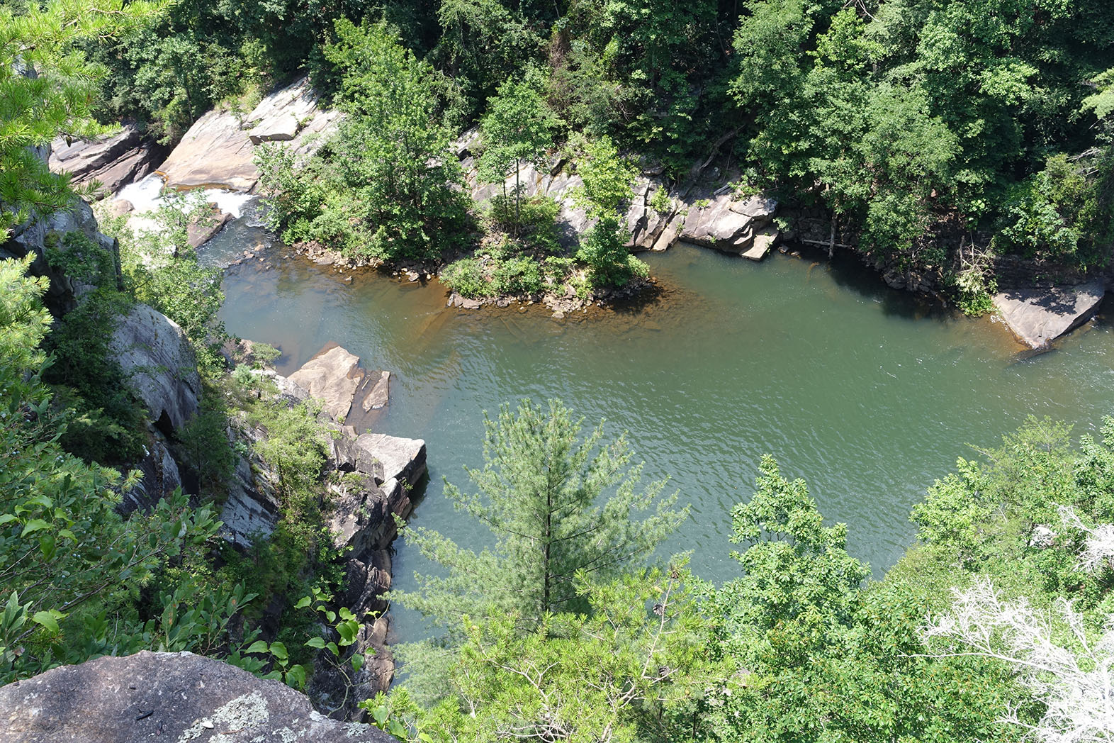 Swimming hole at the bottom of the gorge between the Tallulah Falls