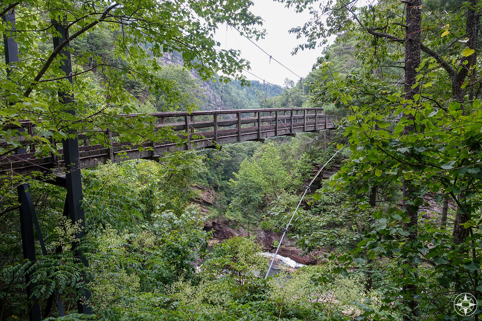 Suspension Footbridge, Hurricane Falls Trail, Tallulah Falls, Gorge State Park, Georgia