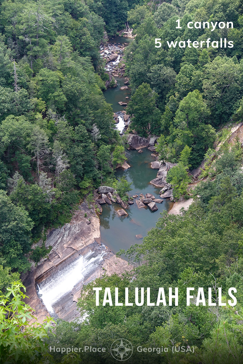 Tallulah Falls in the Tallulah Gorge State Park, Georgia, USA, waterfalls, river, canyon, Happier Place