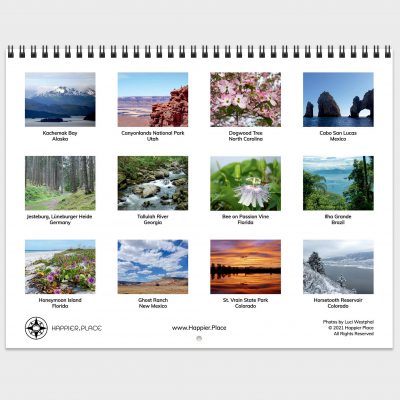 2022 Happier Place Nature Photography Wall Calendar overview