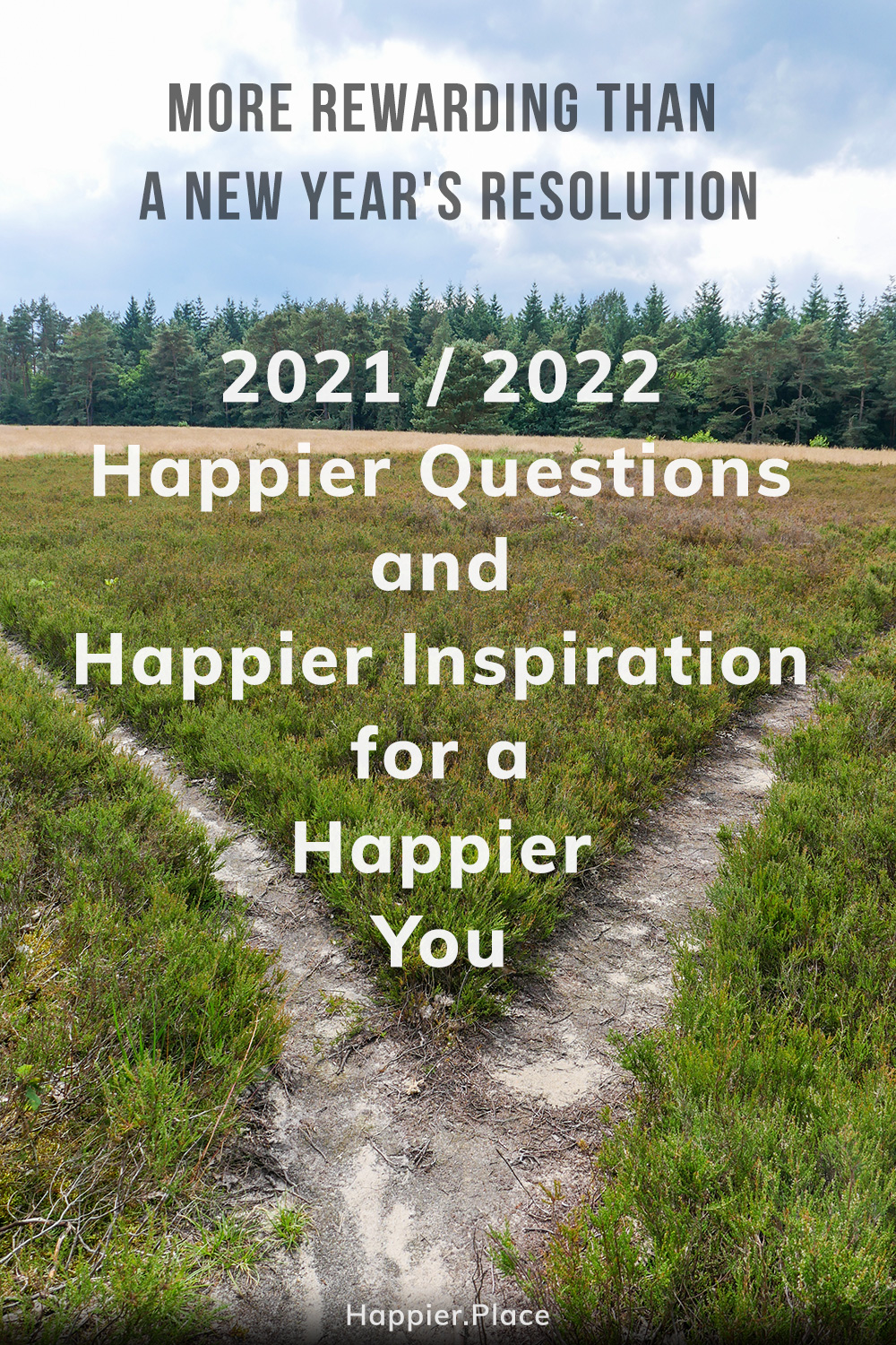 2021, 2022, Happier Questions and Happier Inspiration for a Happier You, divided path, looking back, planning ahead, divided path