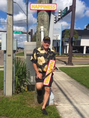 Gary King, Happiness Experiment, street sign, St Pete, Florida